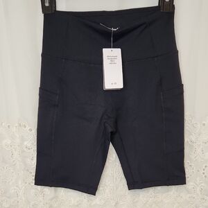 Baleaf Women's Black Bike Shorts Activewear Side Pockets Gym Fitness